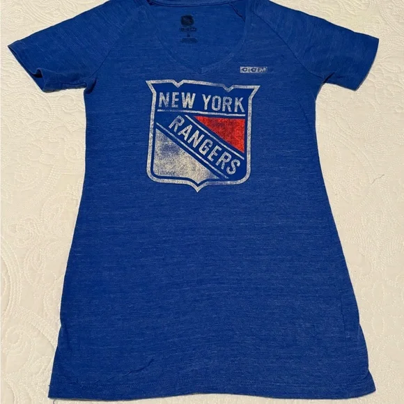 New York Rangers Girls Blue Logo Tee - Picture 5 of 5